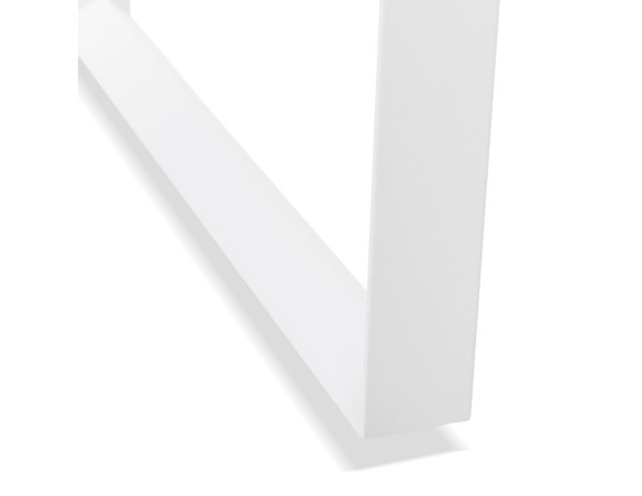 Bureau droit design BAKUS en bois finition naturelle et métal blanc - 160x80 cm