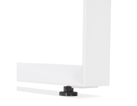 Bureau droit design BAKUS en bois finition naturelle et métal blanc - 160x80 cm