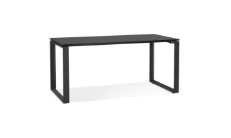 OT01590BLBL 5404028323656 Bureau droit design BAKUS en bois et métal noir - 160x80 cm
