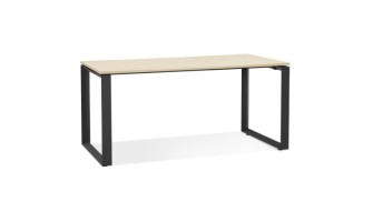 OT01600NABL 5404028323670 Bureau droit design BAKUS en bois finition naturelle et métal noir - 160x80 cm