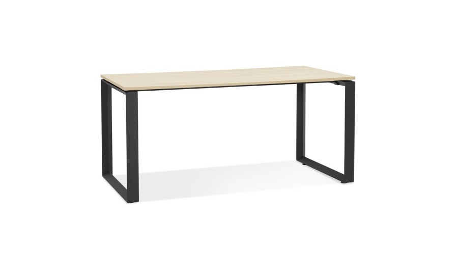 OT01600NABL 5404028323670 Bureau droit design BAKUS en bois finition naturelle et métal noir - 160x80 cm OT01600NABL 5404028323670 Bureau droit design BAKUS en bois finition naturelle et métal noir - 160x80 cm