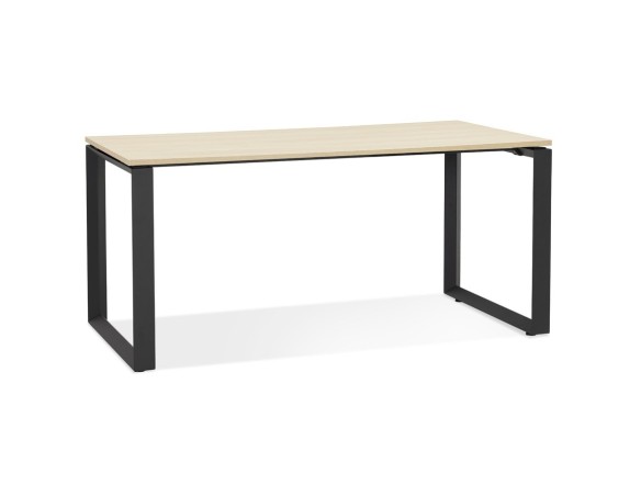 OT01600NABL 5404028323670 Bureau droit design BAKUS en bois finition naturelle et métal noir - 160x80 cm
