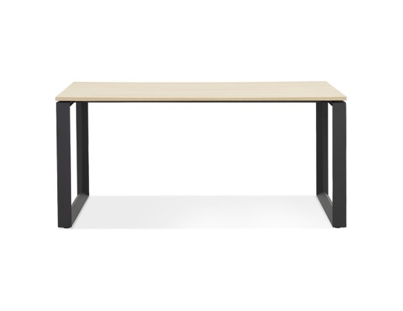 Bureau droit design BAKUS en bois finition naturelle et métal noir - 160x80 cm