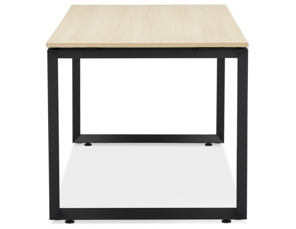 Bureau droit design BAKUS en bois finition naturelle et métal noir - 160x80 cm