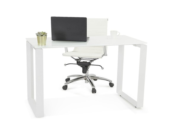 Bureau droit design BAKUS en bois finition naturelle et métal noir - 160x80 cm