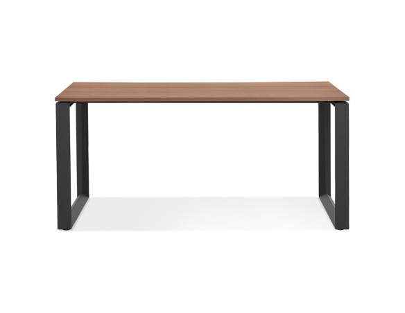 Bureau droit design BAKUS en bois finition Noyer et métal noir - 160x80 cm