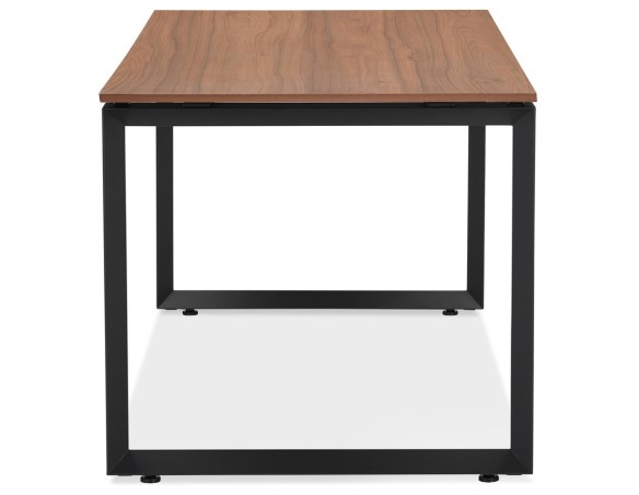 Bureau droit design BAKUS en bois finition Noyer et métal noir - 160x80 cm