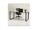 Bureau droit design BAKUS en bois finition Noyer et métal noir - 160x80 cm