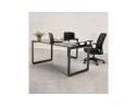 Bureau droit design BAKUS en bois finition Noyer et métal noir - 160x80 cm