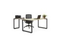 Bureau droit design BAKUS en bois finition Noyer et métal noir - 160x80 cm