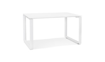 OT01640WHWH 5404028323755 Petit bureau droit design BAKUS en bois et métal blanc - 120x60 cm