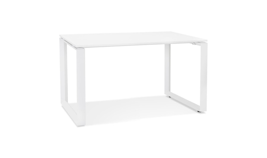OT01640WHWH 5404028323755 Petit bureau droit design BAKUS en bois et métal blanc - 120x60 cm OT01640WHWH 5404028323755 Petit bureau droit design BAKUS en bois et métal blanc - 120x60 cm
