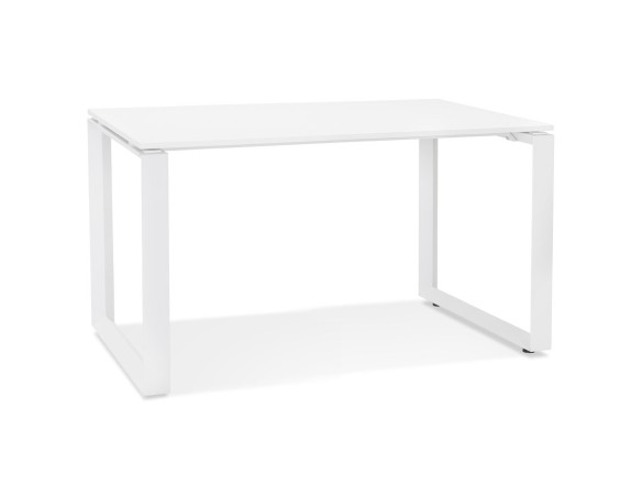 OT01640WHWH 5404028323755 Petit bureau droit design BAKUS en bois et métal blanc - 120x60 cm