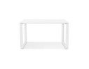 Petit bureau droit design BAKUS en bois et métal blanc - 120x60 cm