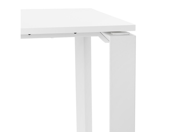Petit bureau droit design BAKUS en bois et métal blanc - 120x60 cm