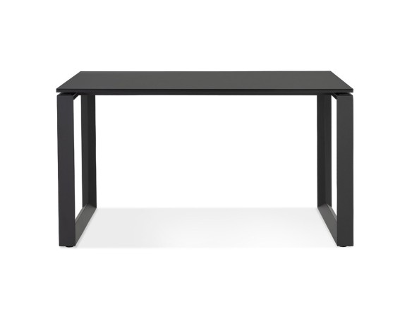 Petit bureau droit design BAKUS en bois et métal noir - 120x60 cm