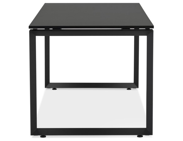 Petit bureau droit design BAKUS en bois et métal noir - 120x60 cm