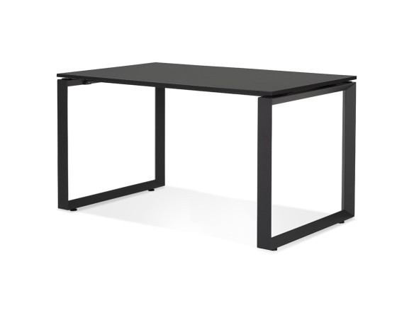 Petit bureau droit design BAKUS en bois et métal noir - 120x60 cm