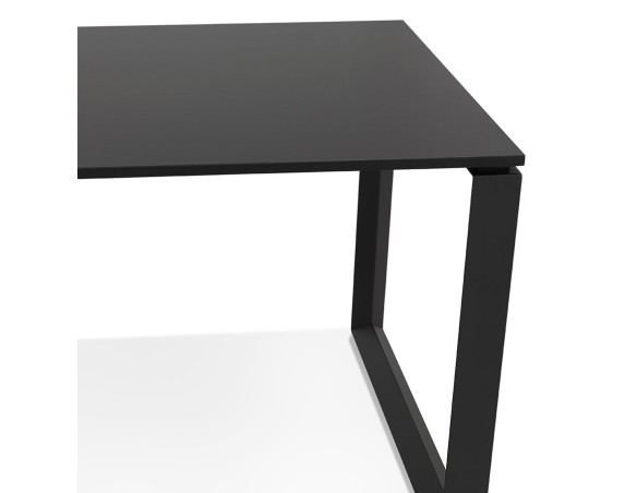 Petit bureau droit design BAKUS en bois et métal noir - 120x60 cm