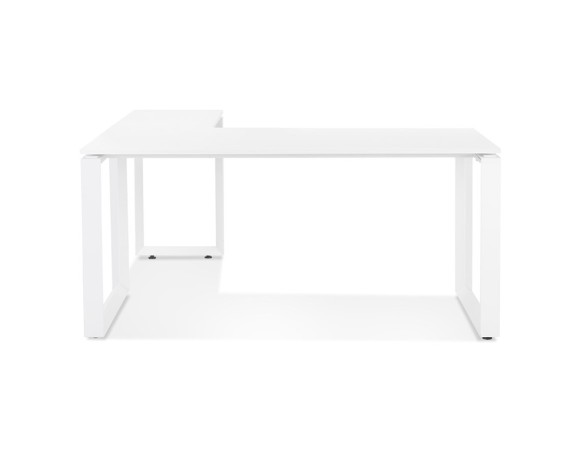 Bureau d'angle design BAKUS en bois et métal blanc - 160 cm