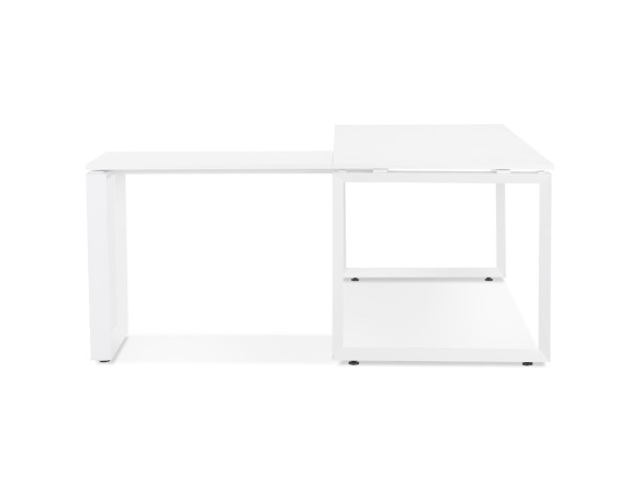 Bureau d'angle design BAKUS en bois et métal blanc - 160 cm