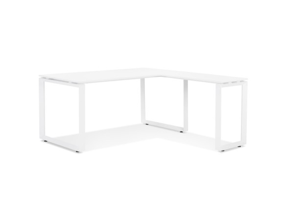 Bureau d'angle design BAKUS en bois et métal blanc - 160 cm
