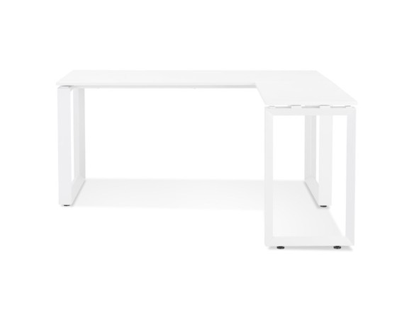 Bureau d'angle design BAKUS en bois et métal blanc - 160 cm