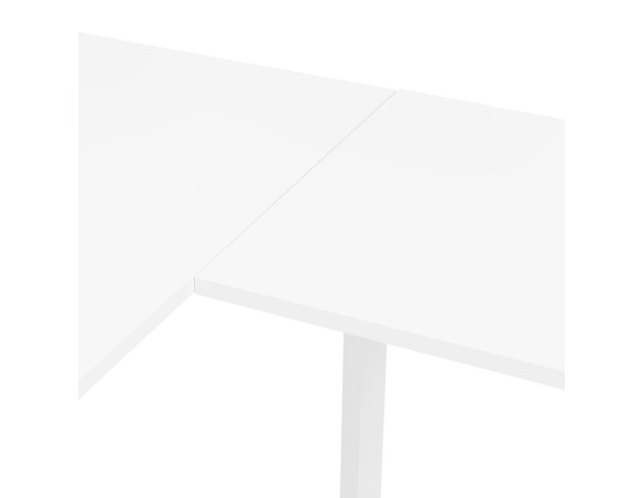Bureau d'angle design BAKUS en bois et métal blanc - 160 cm
