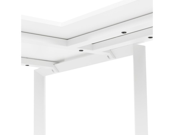 Bureau d'angle design BAKUS en bois et métal blanc - 160 cm