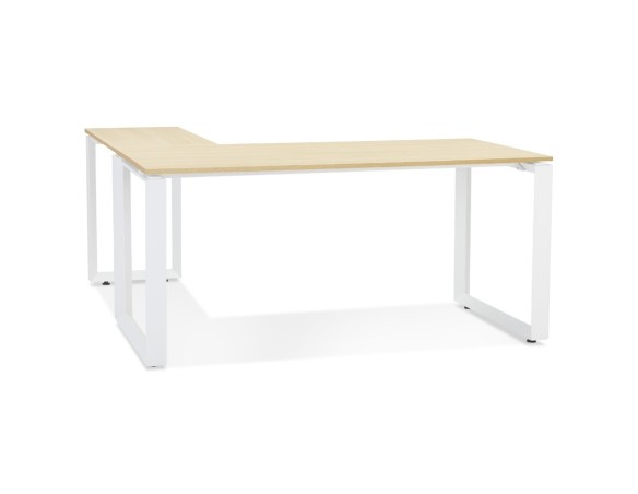 OT01690NAWH 5404028323854 Bureau dangle design BAKUS en bois finition naturelle et métal blanc - 160 cm
