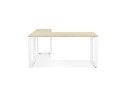 Bureau d'angle design BAKUS en bois finition naturelle et métal blanc - 160 cm