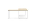 Bureau d'angle design BAKUS en bois finition naturelle et métal blanc - 160 cm