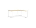 Bureau d'angle design BAKUS en bois finition naturelle et métal blanc - 160 cm