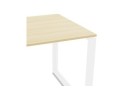 Bureau d'angle design BAKUS en bois finition naturelle et métal blanc - 160 cm
