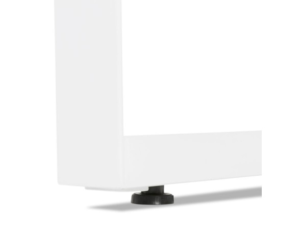 Bureau d'angle design BAKUS en bois finition naturelle et métal blanc - 160 cm