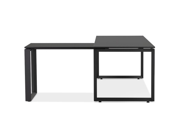 Bureau d'angle design BAKUS en bois et métal noir - 160 cm