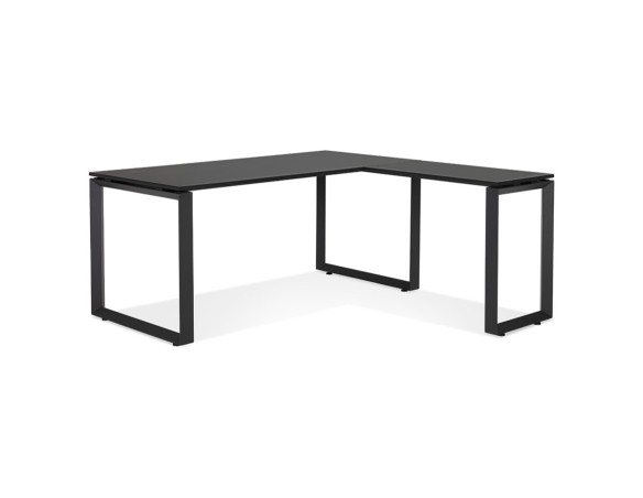 Bureau d'angle design BAKUS en bois et métal noir - 160 cm