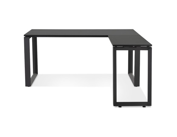 Bureau d'angle design BAKUS en bois et métal noir - 160 cm