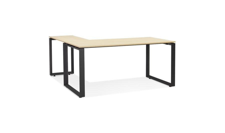 OT01710NABL 5404028323892 Bureau dangle design BAKUS en bois finition naturelle et métal noir - 160 cm