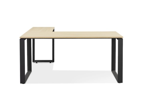 Bureau d'angle design BAKUS en bois finition naturelle et métal noir - 160 cm