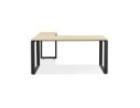 Bureau d'angle design BAKUS en bois finition naturelle et métal noir - 160 cm