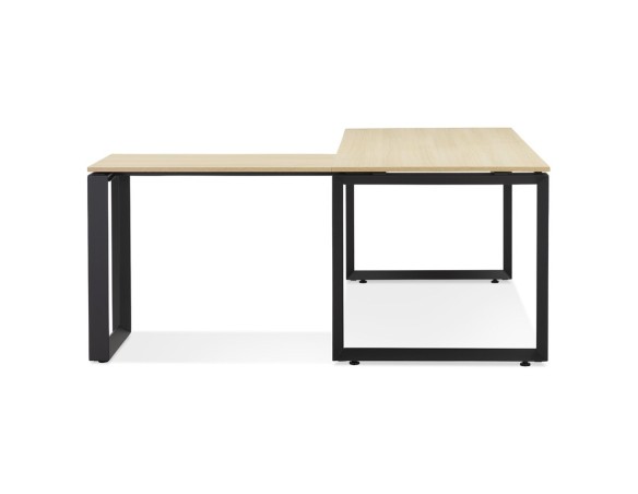 Bureau d'angle design BAKUS en bois finition naturelle et métal noir - 160 cm
