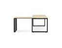 Bureau d'angle design BAKUS en bois finition naturelle et métal noir - 160 cm