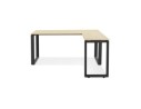Bureau d'angle design BAKUS en bois finition naturelle et métal noir - 160 cm