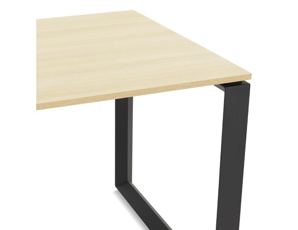 Bureau d'angle design BAKUS en bois finition naturelle et métal noir - 160 cm