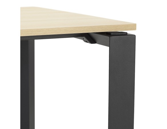 Bureau d'angle design BAKUS en bois finition naturelle et métal noir - 160 cm