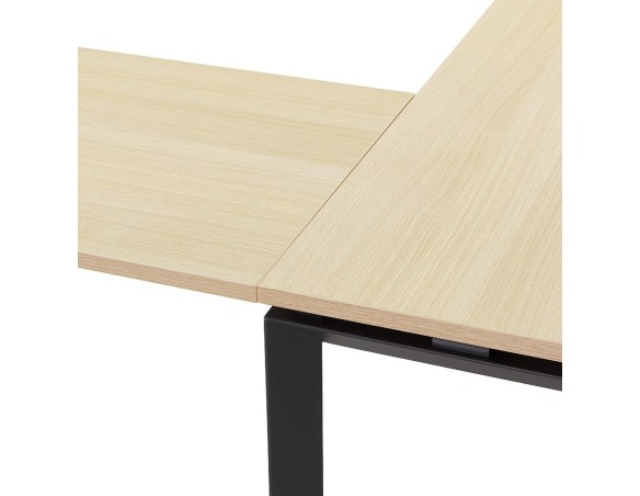 Bureau d'angle design BAKUS en bois finition naturelle et métal noir - 160 cm