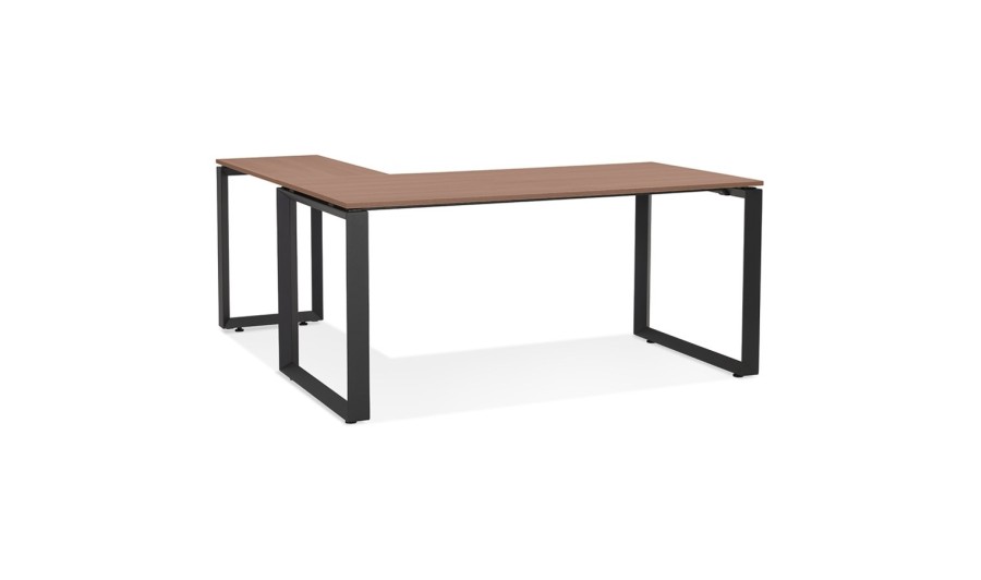 OT01720WABL 5404028323915 Bureau dangle design BAKUS en bois finition Noyer et métal noir - 160 cm