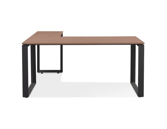 Bureau d'angle design BAKUS en bois finition Noyer et métal noir - 160 cm