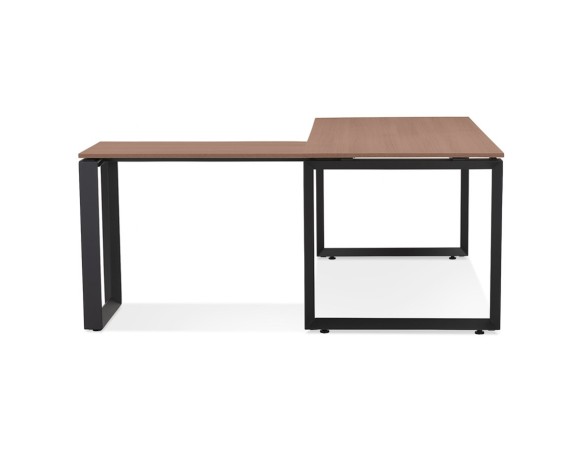Bureau d'angle design BAKUS en bois finition Noyer et métal noir - 160 cm